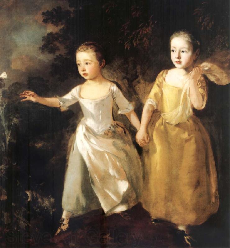 Thomas Gainsborough The Painter-s Daughters chasing a Butterfly